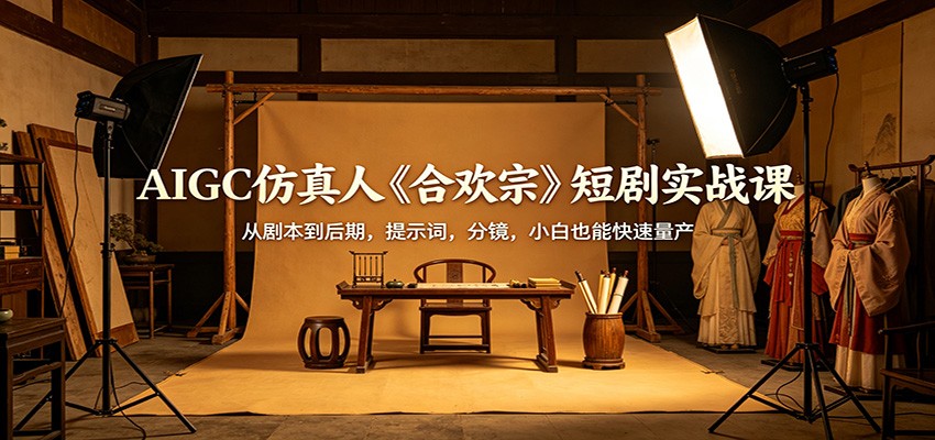 AIGC仿真人《合欢宗》短剧实战课：从剧本到后期，提示词，分镜，小白也能快速量产-大川资源分享站