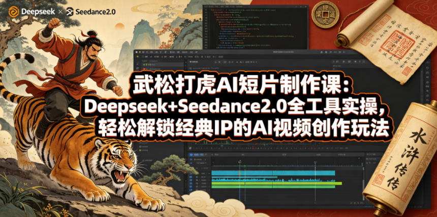 武松打虎AI短片制作课：Deepseek+Seedance2.0全工具实操，轻松解锁经典IP的AI视频创作玩法-大川资源分享站