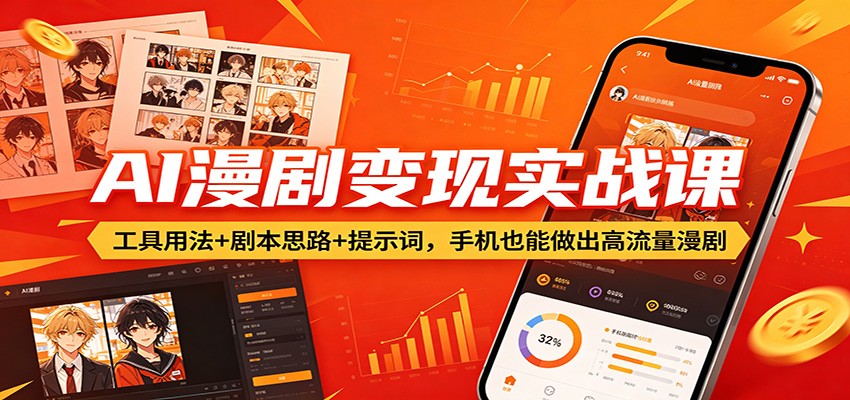 AI漫剧变现实战课：工具用法+剧本思路+提示词，手机也能做出高流量漫剧-大川资源分享站
