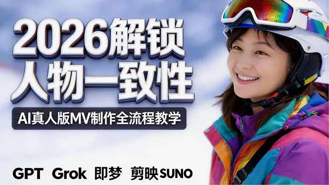 2026独创解锁人物一致性：AI真人版MV制作，不讲空话，不拼概念，全流程实操-大川资源分享站