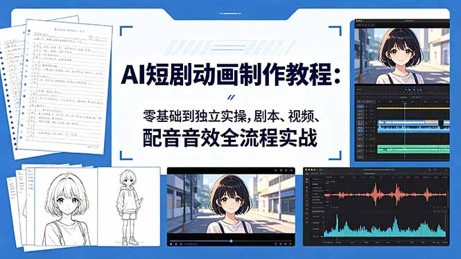 AI短剧动画制作教程：零基础到独立实操，剧本、视频、配音音效全流程实战-大川资源分享站