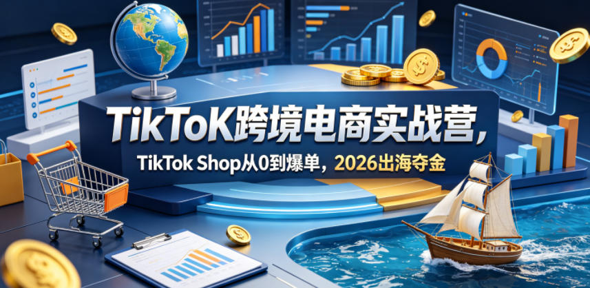 TikToK跨境电商实战营，TikTok Shop从0到爆单，2026出海夺金-大川资源分享站