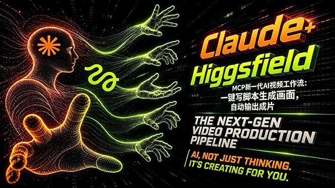 Claude+Higgsfield MCP新一代AI视频工作流：一键写脚本生成画面，自动输出成片-大川资源分享站
