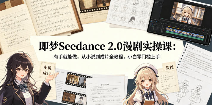 即梦Seedance 2.0漫剧实操课：有手就能做，从小说到成片全教程，小白零门槛上手-大川资源分享站
