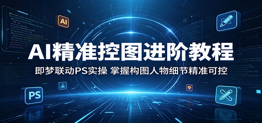 AI精准控图进阶教程：即梦联动PS实操，掌握构图人物细节精准可控-大川资源分享站