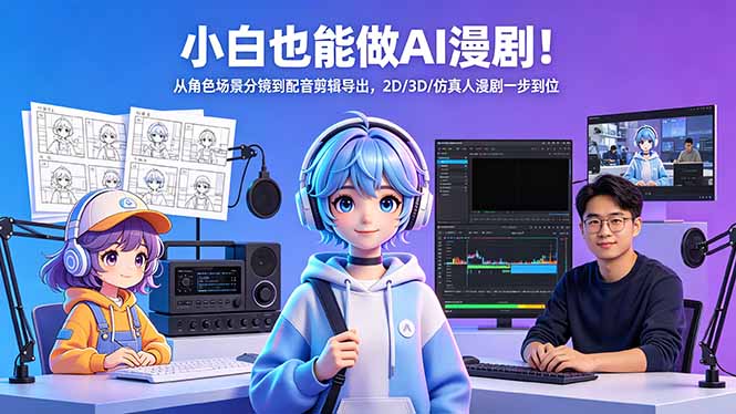 小白也能做AI漫剧！从角色场景分镜到配音剪辑导出，2D/3D/仿真人漫剧一步到位-大川资源分享站