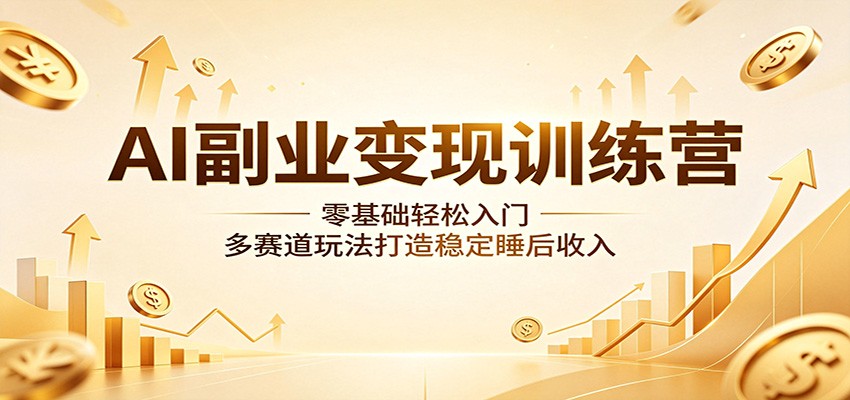 AI副业变现训练营：零基础轻松入门，多赛道玩法打造稳定睡后收入-大川资源分享站