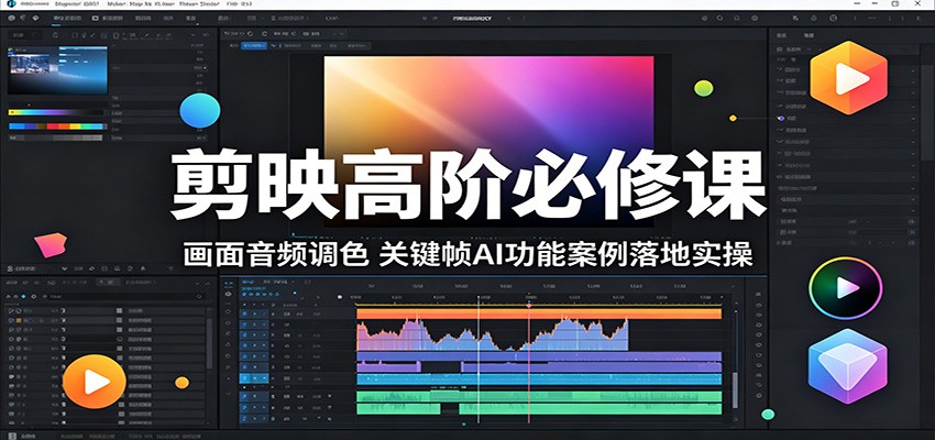 剪映高阶必修课：画面音频调色，关键帧AI功能案例落地实操-大川资源分享站