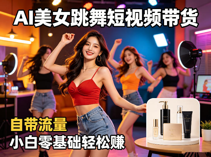 AI美女跳舞短视频带货：自带流量，小白零基础轻松賺，详细拆解-大川资源分享站