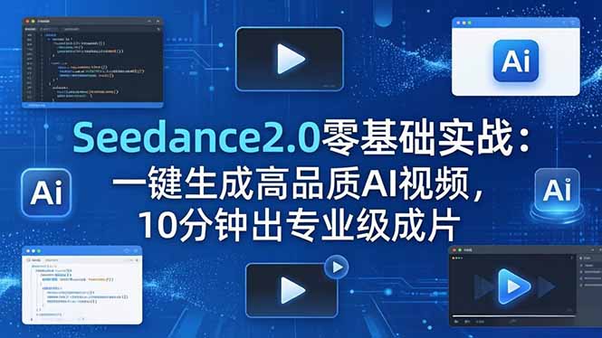 Seedance2.0零基础实战：一键生成高品质AI视频，10分钟出专业级成片-大川资源分享站