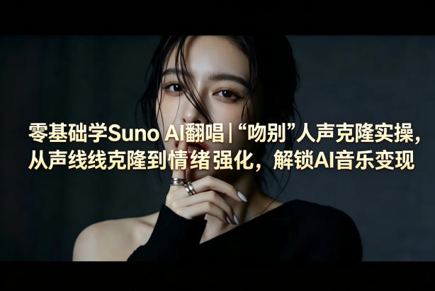 零基础学Suno AI翻唱｜《吻别》人声克隆实操，从声线克隆到情绪强化，解锁AI音乐变现-大川资源分享站