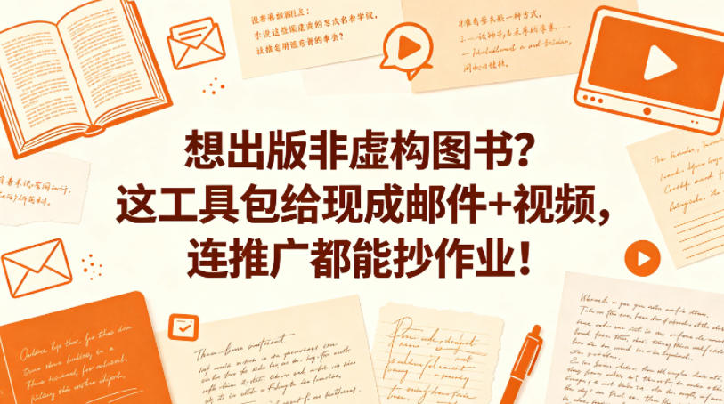想出版非虚构图书？这工具包给现成邮件+视频，连推广都能抄作业！【原创双语字幕】-大川资源分享站