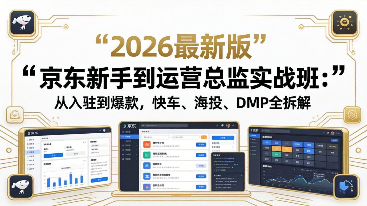 京东新手到运营总监实战班：从入驻到爆款，快车、海投、DMP全拆解，2026最新版-大川资源分享站
