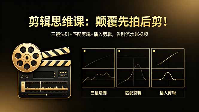 剪辑思维课：颠覆先拍后剪！三镜法则+匹配剪辑+插入剪辑，告别流水账视频-大川资源分享站