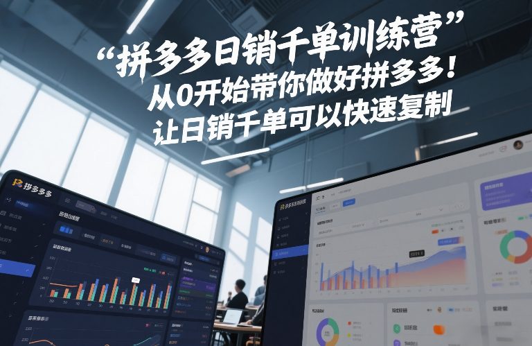 拼多多日销千单训练营，从0开始带你做好拼多多，让日销千单可以快速复制(更新26年4月)-大川资源分享站