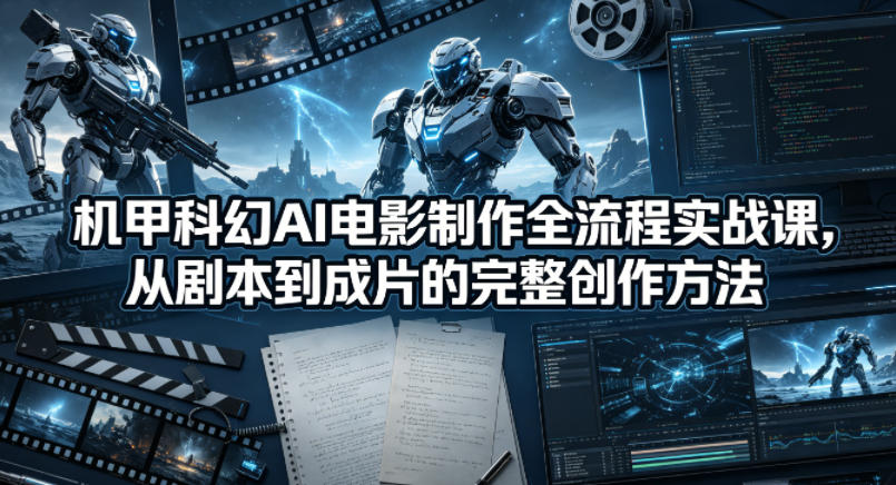 机甲科幻AI电影制作全流程实战课，从剧本到成片的完整创作方法-大川资源分享站