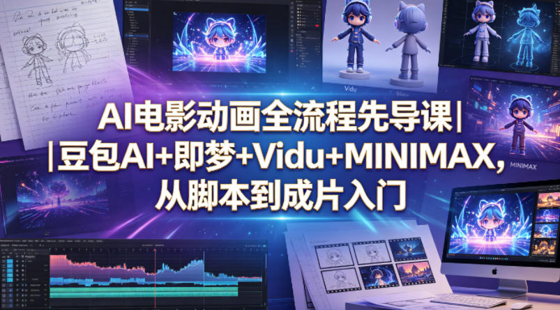 AI电影动画全流程先导课｜豆包AI+即梦+Vidu+MINIMAX，从脚本到成片入门-大川资源分享站
