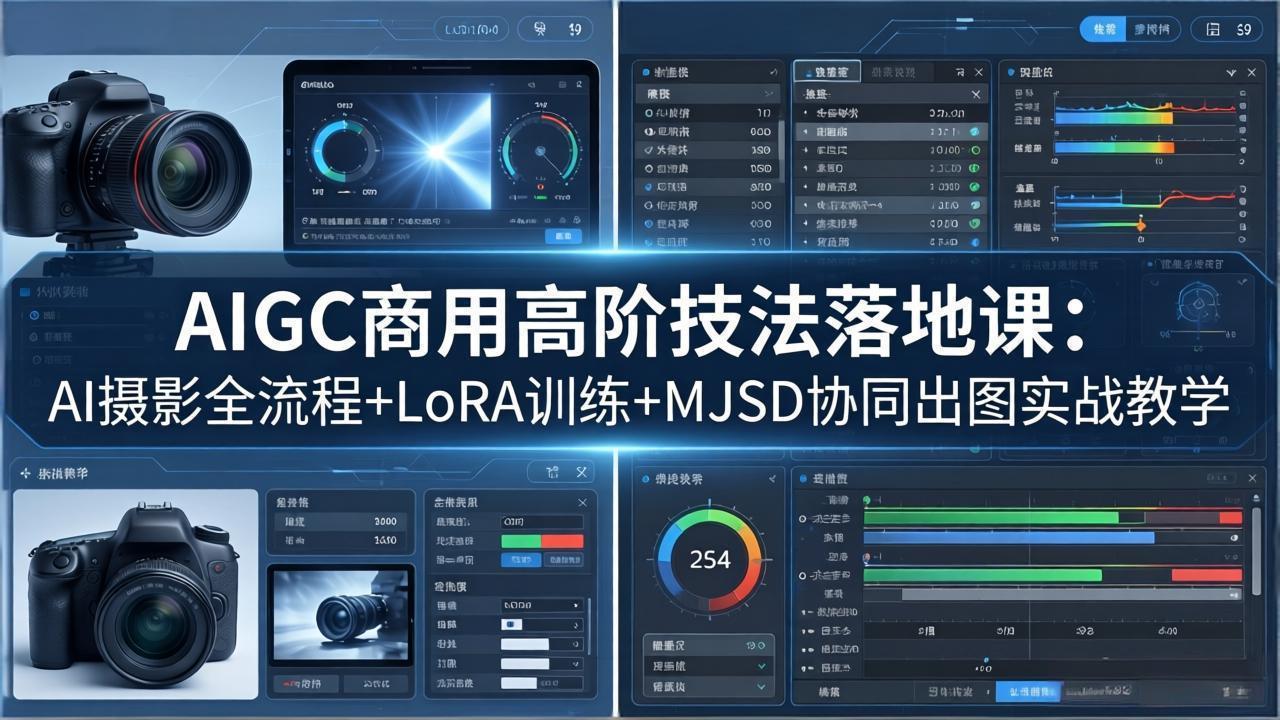 AIGC商用高阶技法落地课：AI摄影全流程+LoRA训练+MJSD协同出图实战教学-大川资源分享站