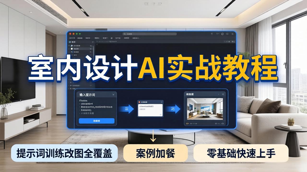 2026室内设计AI实战教程，提示词训练改图全覆盖，搭配案例加餐，零基础也能快速上手-大川资源分享站