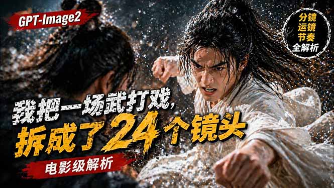 用GPT-Image2，把一段武打对决拆成24个连续镜头，从人物建立、动作衔接、运镜节奏，到情绪爆发-大川资源分享站