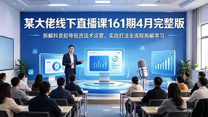 某大佬线下直播课161期4月完整版，拆解抖音起号投流话术运营，实战打法全流程拆解学习-大川资源分享站