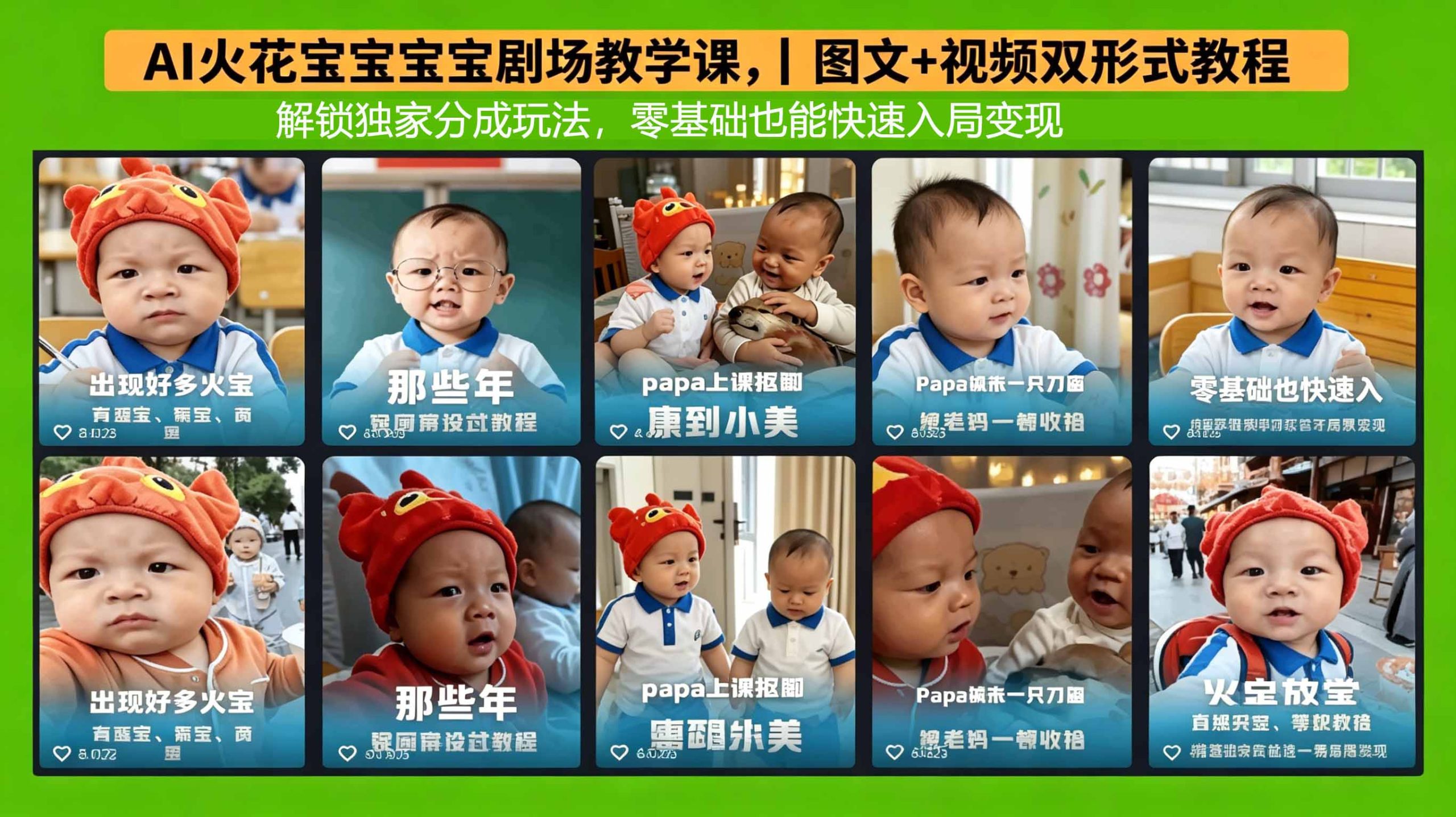 AI火花宝宝宝宝剧场教学课，图文+视频双形式教程，解锁独家分成玩法，零基础也能快速入局变现-大川资源分享站