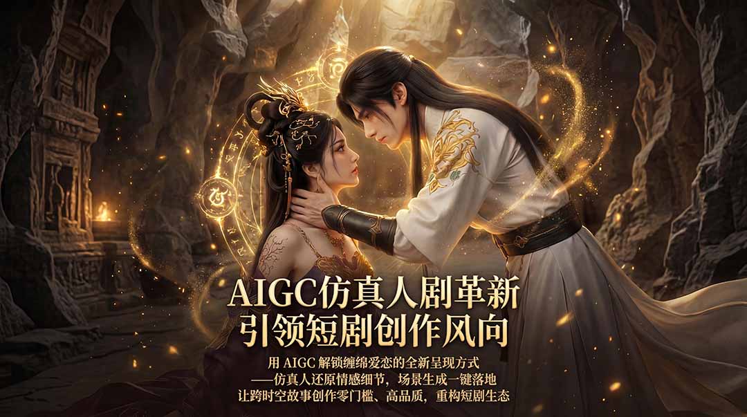 AIGC 仿真人短剧创作革新，解锁仙侠爱恋全新呈现，一键出高质场景，零门槛打造爆款剧集-大川资源分享站