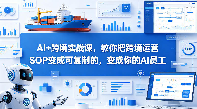 AI+跨境实战课，教你把跨境运营S0变成可复制的，变成你的AI员工-大川资源分享站
