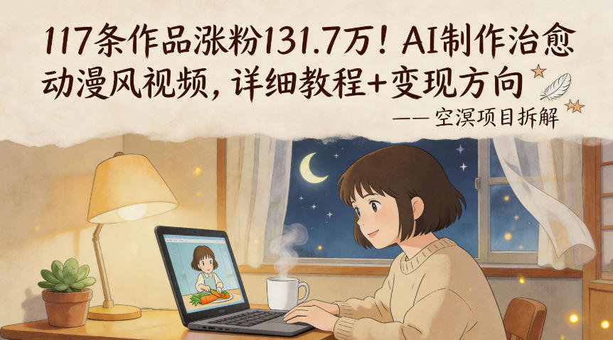 117条作品涨粉131.7W！AI制作治愈动漫风视频，详细教程+变现方向-大川资源分享站