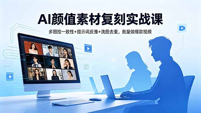 AI颜值素材复刻实战课，多图控一致性+提示词反推+洗图去重，批量做爆款视频-大川资源分享站