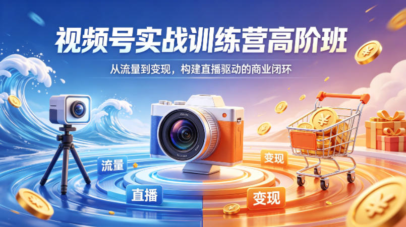 视频号实战训练营高阶班，从流量到变现，构建直播驱动的商业闭环(26年4月)-大川资源分享站