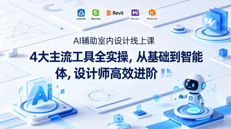 AI辅助室内设计线上课｜4大主流工具全实操，从基础到智能体，设计师高效进阶-大川资源分享站