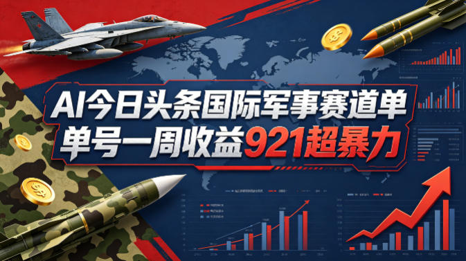 AI今日头条国际军事赛道，单号一周收益921，超暴力-大川资源分享站