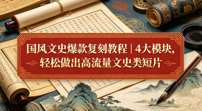 国风文史爆款复刻教程｜4大模块，轻松做出高流量文史类短片-大川资源分享站
