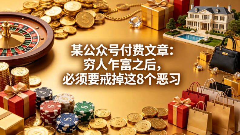 某公众号付费文章：穷人乍富之后，必须要戒掉这8个恶习-大川资源分享站