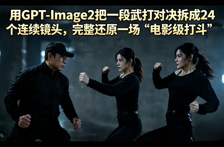 用GPT-Image2把一段武打对决拆成24个连续镜头，完整还原一场“电影级打斗”-大川资源分享站