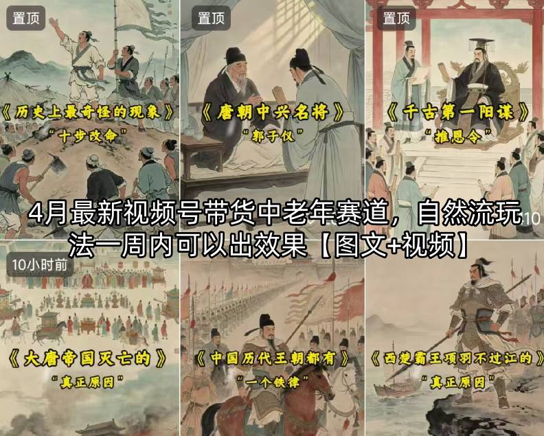 4月最新视频号带货中老年赛道，自然流玩法一周内可以出效果【图文+视频】-大川资源分享站