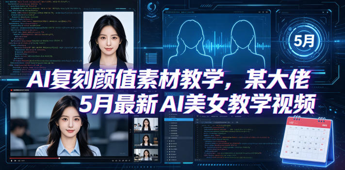 AI复刻颜值素材教学，某大佬5月最新AI美女教学视频，内含4月好物复刻教学-大川资源分享站