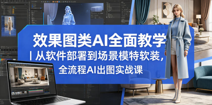 效果图类AI全面教学｜从软件部署到场景模特软装，全流程AI出图实战课-大川资源分享站