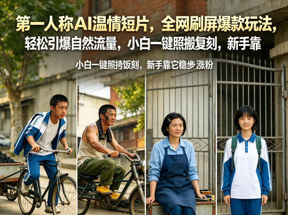 第一人称AI温情短片，全网刷屏爆款玩法，轻松引爆自然流量，小白一键照搬复刻，新手靠它稳步涨粉-大川资源分享站
