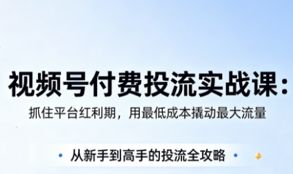 渔财老师·视频号付费投流实战课(更新5月)-大川资源分享站