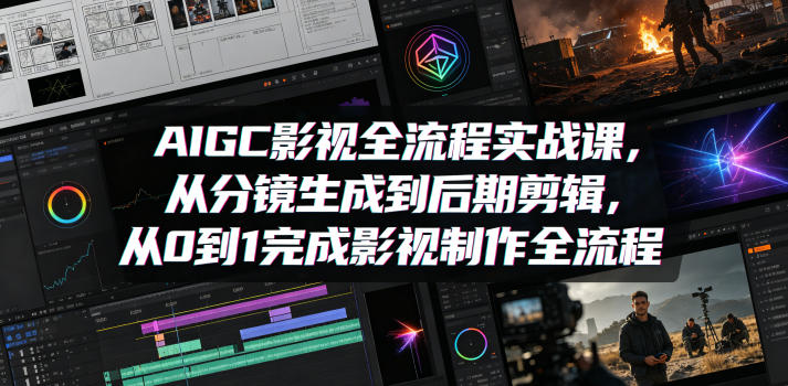 AIGC影视全流程实战课，从分镜生成到后期剪辑，从0到1完成影视制作全流程-大川资源分享站