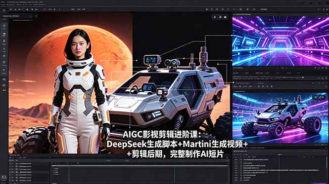 AIGC影视剪辑进阶课：DeepSeek生成脚本+Martini生成视频+剪辑后期，完整制作AI短片-大川资源分享站