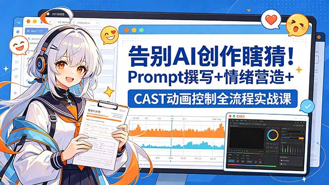 告别AI创作瞎猜！Prompt撰写+情绪营造+CAST动画控制全流程实战课-大川资源分享站