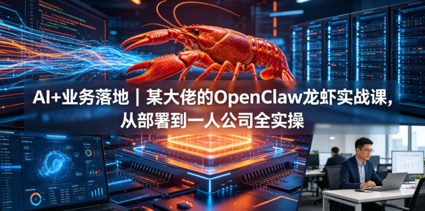 AI+业务落地｜某大佬的OpenClaw小龙虾实战课，从部署到一人公司全实操-大川资源分享站