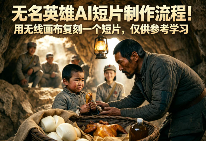 无名英雄AI短片制作流程！用无线画布复刻一个短片，仅供参考学习-大川资源分享站