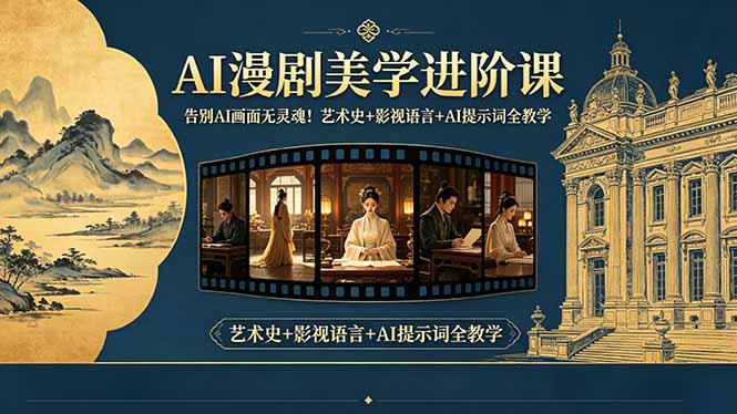 告别AI画面无灵魂！AI漫剧美学进阶课，艺术史+影视语言+AI提示词全教学-大川资源分享站