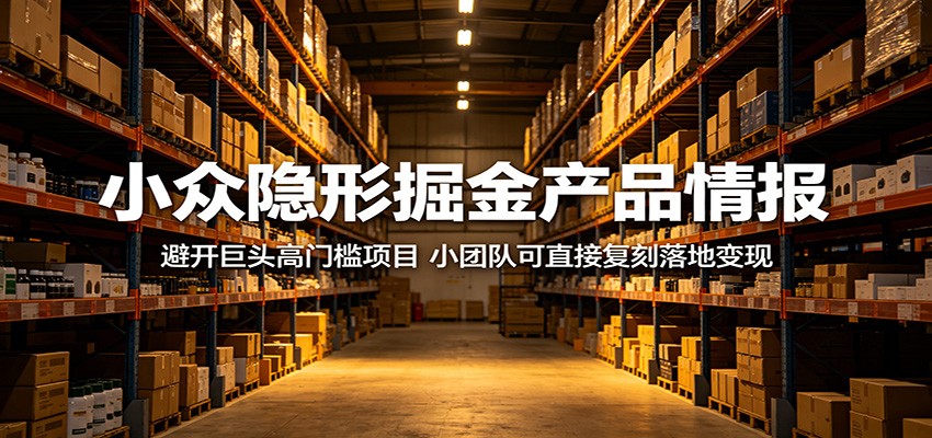 小众隐形掘金产品情报：避开巨头高门槛项目，小团队可直接复刻落地变现-大川资源分享站