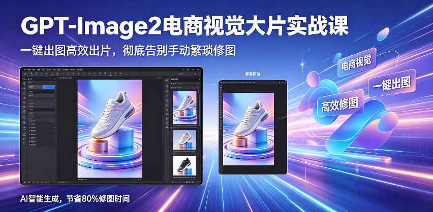 GPT-Image2电商视觉大片实战课，一键出图高效出片，彻底告别手动繁琐修图-大川资源分享站