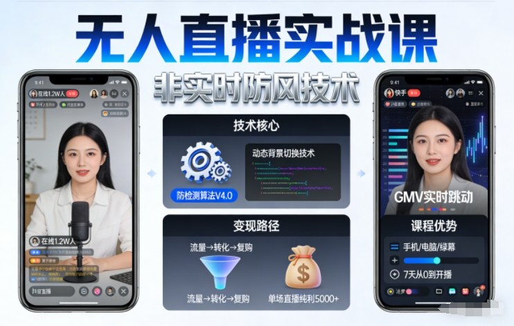 宝子哥无人直播实战课，非实时防风技术，聚焦抖音快手等平台直播带货，轻松开启直播变现之路(更新2026年5月17日)-大川资源分享站